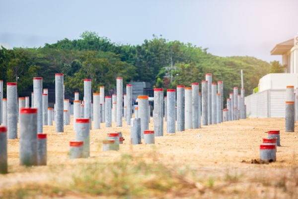 Concrete Pile Installation in Draper